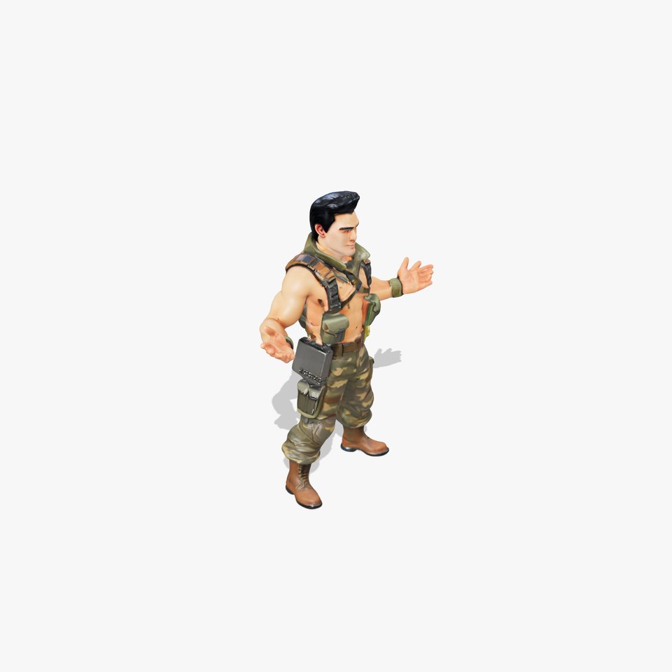 Military Commando Rigged and Animated Character Model